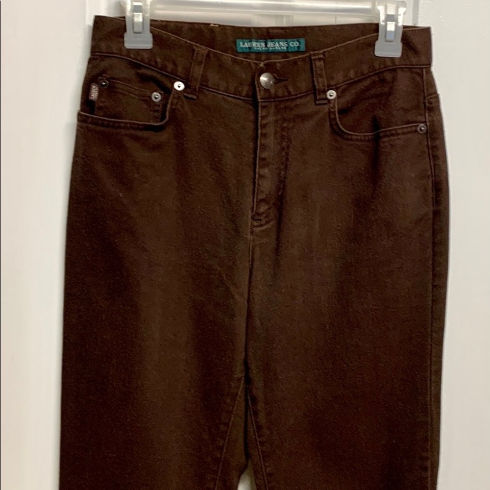 Ralph Lauren Dark Brown Cotton Stretch Mid Rise 5 Pocket Khaki Pants Size 4 - Picture 2 of 7